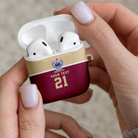 Queensland Samoa Custom AirPods Case Maroon Pacific Polynesian Tribal Pattern - Polynesian Pride