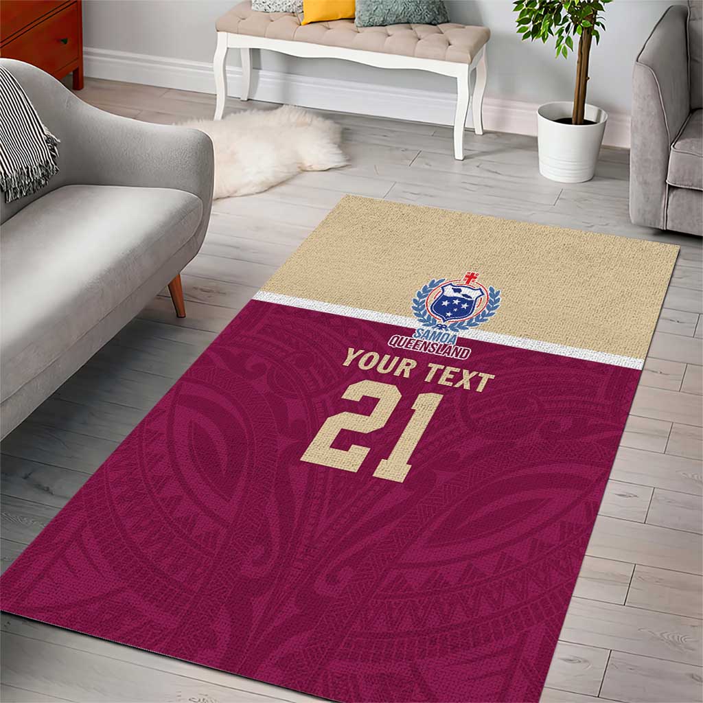 Queensland Samoa Custom Area Rug Maroon Pacific Polynesian Tribal Pattern LT9 - Polynesian Pride