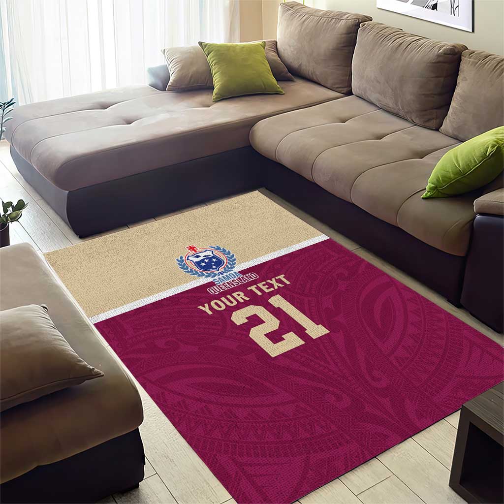Queensland Samoa Custom Area Rug Maroon Pacific Polynesian Tribal Pattern LT9 - Polynesian Pride