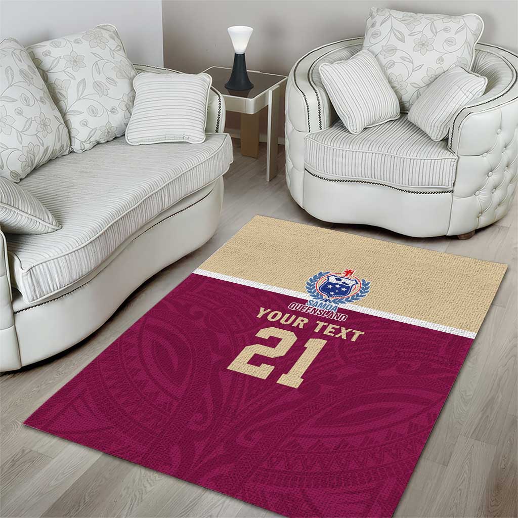Queensland Samoa Custom Area Rug Maroon Pacific Polynesian Tribal Pattern LT9 - Polynesian Pride
