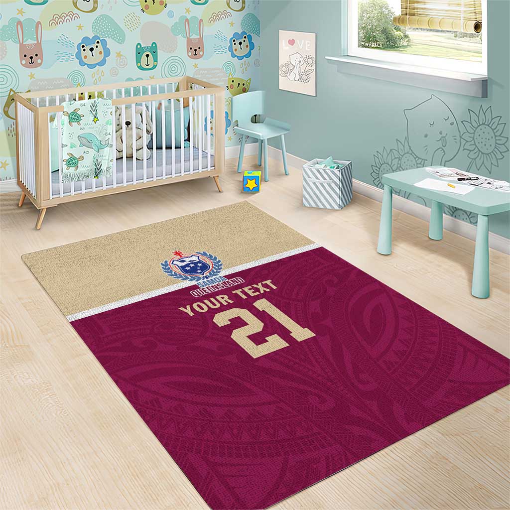 Queensland Samoa Custom Area Rug Maroon Pacific Polynesian Tribal Pattern LT9 - Polynesian Pride