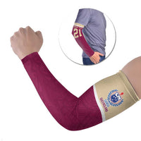 Queensland Samoa Custom Arm Sleeves Maroon Pacific Polynesian Tribal Pattern LT9 Set of 2 Maroon - Polynesian Pride