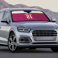 Queensland Samoa Custom Auto Sun Shade Maroon Pacific Polynesian Tribal Pattern - Polynesian Pride