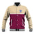 Queensland Samoa Custom Baseball Jacket Maroon Pacific Polynesian Tribal Pattern