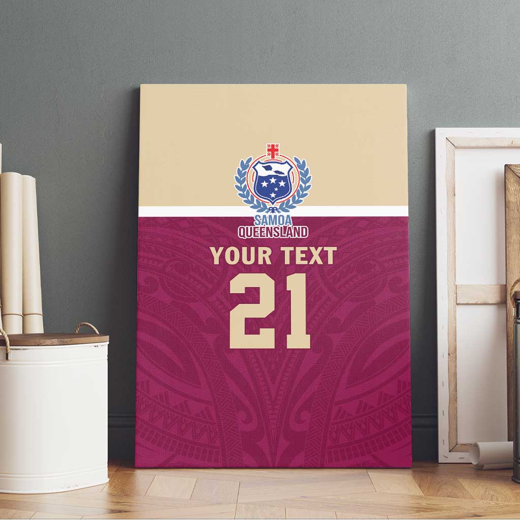 Queensland Samoa Custom Canvas Wall Art Maroon Pacific Polynesian Tribal Pattern LT9 - Polynesian Pride