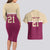Queensland Samoa Custom Couples Matching Long Sleeve Bodycon Dress and Hawaiian Shirt Maroon Pacific Polynesian Tribal Pattern