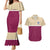 Queensland Samoa Custom Couples Matching Mermaid Dress and Hawaiian Shirt Maroon Pacific Polynesian Tribal Pattern
