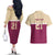 Queensland Samoa Custom Couples Matching Off The Shoulder Long Sleeve Dress and Hawaiian Shirt Maroon Pacific Polynesian Tribal Pattern