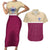 Queensland Samoa Custom Couples Matching Short Sleeve Bodycon Dress and Hawaiian Shirt Maroon Pacific Polynesian Tribal Pattern