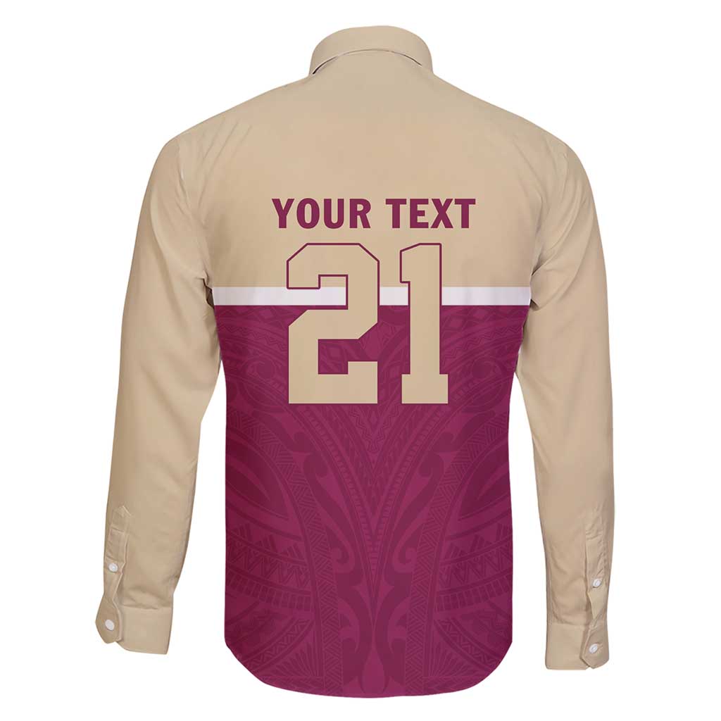 Queensland Samoa Custom Family Matching Short Sleeve Bodycon Dress and Hawaiian Shirt Maroon Pacific Polynesian Tribal Pattern