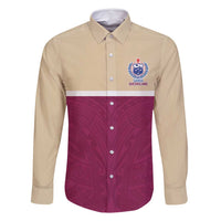 Queensland Samoa Custom Family Matching Tank Maxi Dress and Hawaiian Shirt Maroon Pacific Polynesian Tribal Pattern