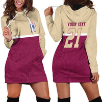 Queensland Samoa Custom Hoodie Dress Maroon Pacific Polynesian Tribal Pattern