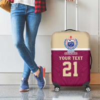 Queensland Samoa Custom Luggage Cover Maroon Pacific Polynesian Tribal Pattern