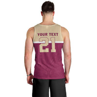 Queensland Samoa Custom Men Tank Top Maroon Pacific Polynesian Tribal Pattern