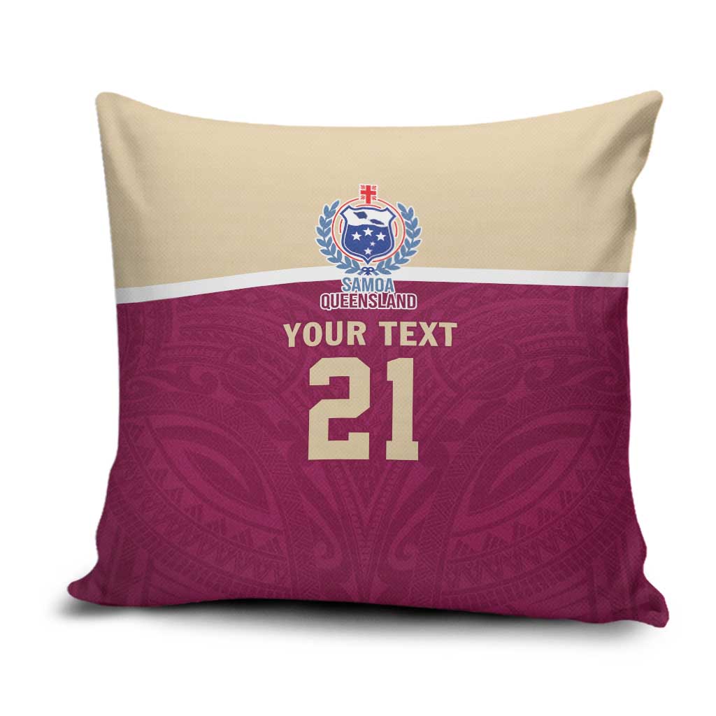 Queensland Samoa Custom Pillow Cover Maroon Pacific Polynesian Tribal Pattern LT9 Maroon - Polynesian Pride