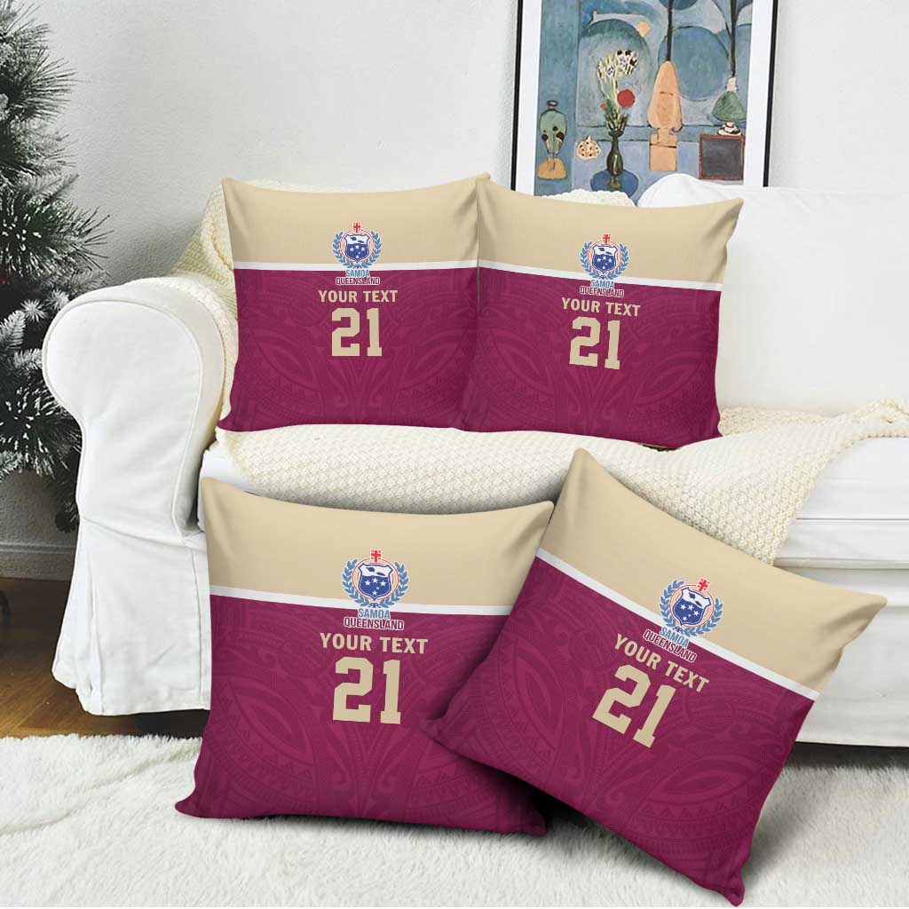 Queensland Samoa Custom Pillow Cover Maroon Pacific Polynesian Tribal Pattern LT9 - Polynesian Pride
