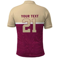 Queensland Samoa Custom Polo Shirt Maroon Pacific Polynesian Tribal Pattern