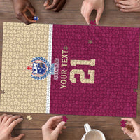 Queensland Samoa Custom Puzzle Maroon Pacific Polynesian Tribal Pattern - Polynesian Pride