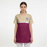 Queensland Samoa Custom Scrub Top Maroon Pacific Polynesian Tribal Pattern - Polynesian Pride