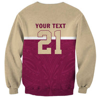 Queensland Samoa Custom Sweatshirt Maroon Pacific Polynesian Tribal Pattern