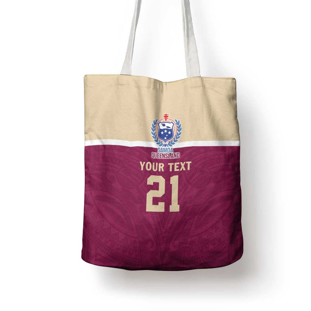 Queensland Samoa Custom Tote Bag Maroon Pacific Polynesian Tribal Pattern LT9 - Polynesian Pride