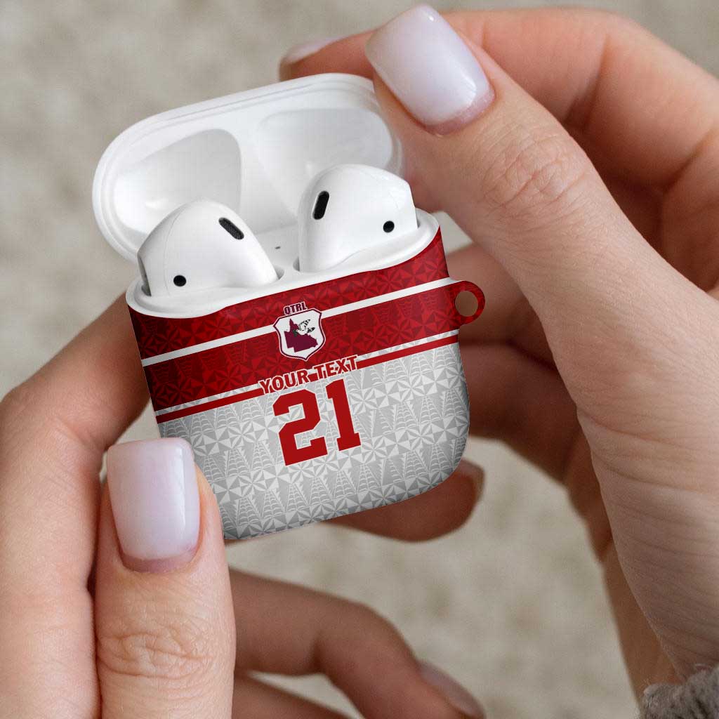 Queensland Tonga Custom AirPods Case QLD with Tongan Ngatu Pattern - Polynesian Pride