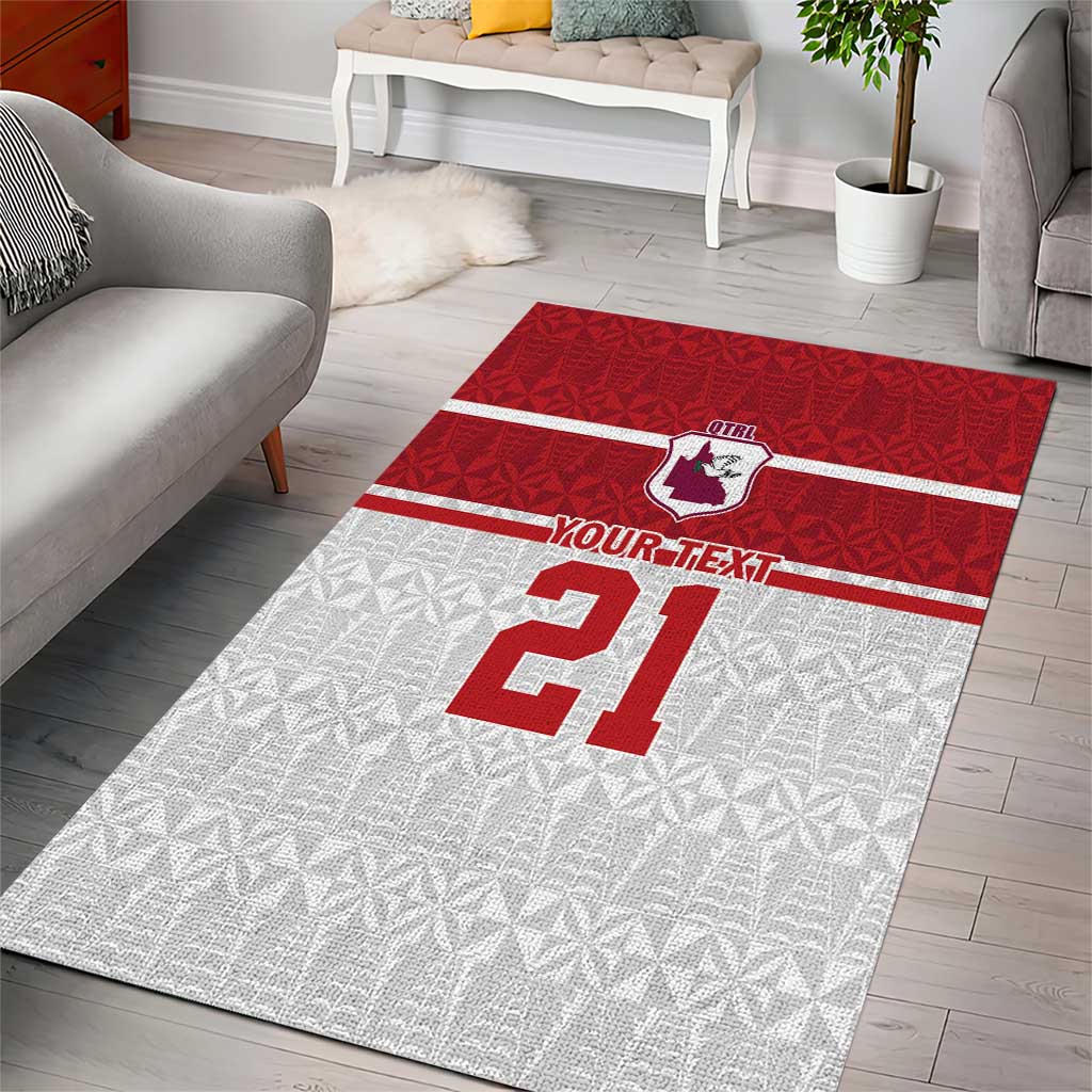 Queensland Tonga Custom Area Rug QLD with Tongan Ngatu Pattern LT9 - Polynesian Pride