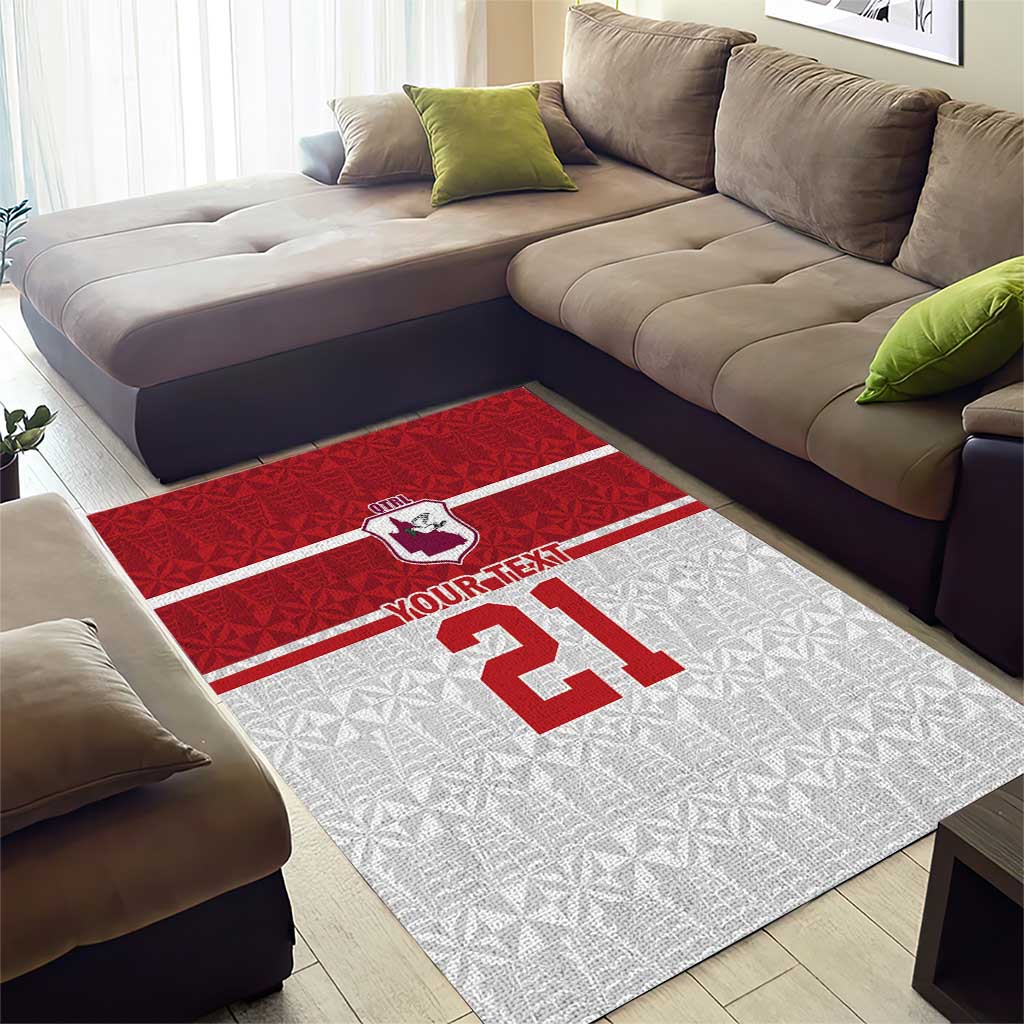 Queensland Tonga Custom Area Rug QLD with Tongan Ngatu Pattern LT9 - Polynesian Pride
