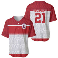 Queensland Tonga Custom Baseball Jersey QLD with Tongan Ngatu Pattern