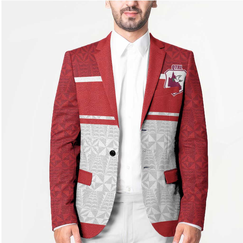 Queensland Tonga Custom Blazer QLD with Tongan Ngatu Pattern LT9 - Polynesian Pride