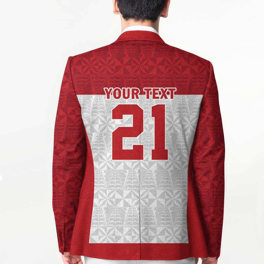 Queensland Tonga Custom Blazer QLD with Tongan Ngatu Pattern LT9 - Polynesian Pride