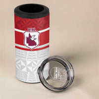 Queensland Tonga Custom 4 in 1 Can Cooler Tumbler QLD with Tongan Ngatu Pattern