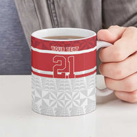 Queensland Tonga Custom Ceramic Mug QLD with Tongan Ngatu Pattern - Polynesian Pride