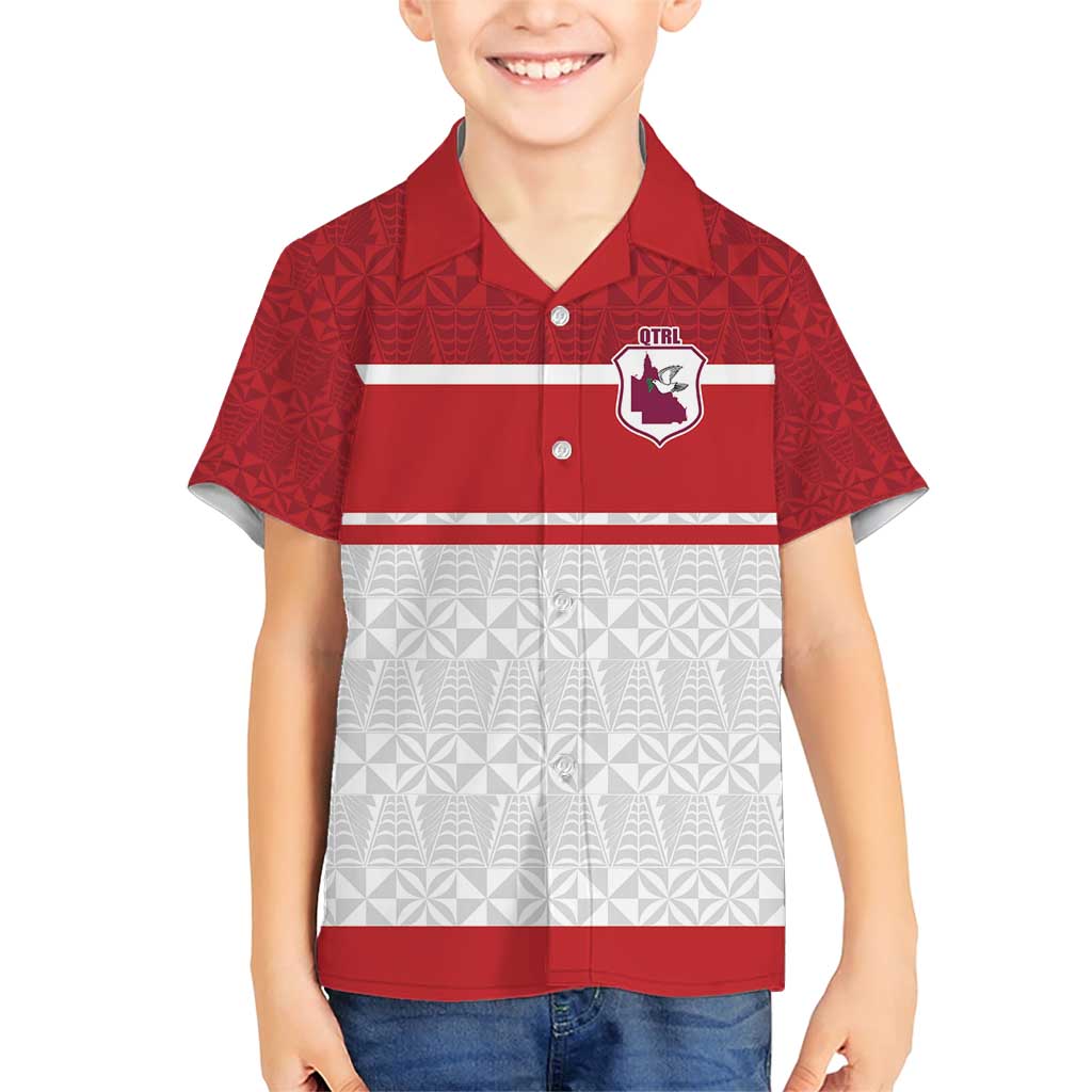 Queensland Tonga Custom Family Matching Short Sleeve Bodycon Dress and Hawaiian Shirt QLD with Tongan Ngatu Pattern