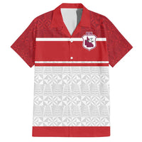 Queensland Tonga Custom Family Matching Tank Maxi Dress and Hawaiian Shirt QLD with Tongan Ngatu Pattern LT9 Dad's Shirt - Short Sleeve Red - Polynesian Pride