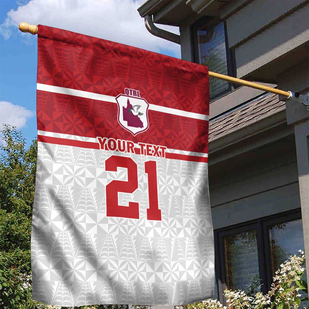 Queensland Tonga Custom Garden Flag QLD with Tongan Ngatu Pattern