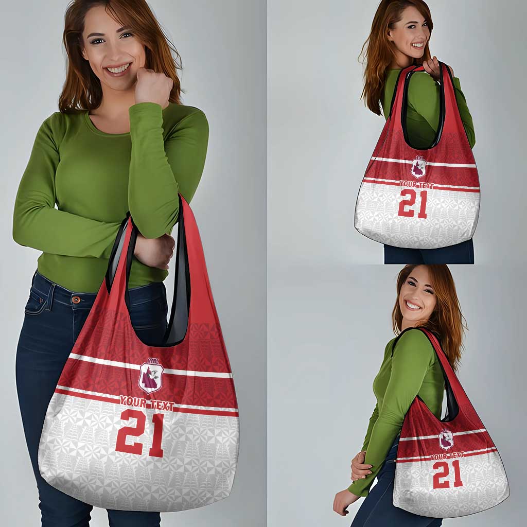Queensland Tonga Custom Grocery Bag QLD with Tongan Ngatu Pattern