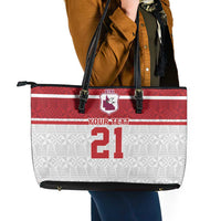 Queensland Tonga Custom Leather Tote Bag QLD with Tongan Ngatu Pattern