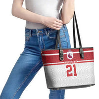 Queensland Tonga Custom Leather Tote Bag QLD with Tongan Ngatu Pattern