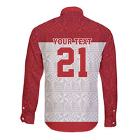 Queensland Tonga Custom Long Sleeve Button Shirt QLD with Tongan Ngatu Pattern