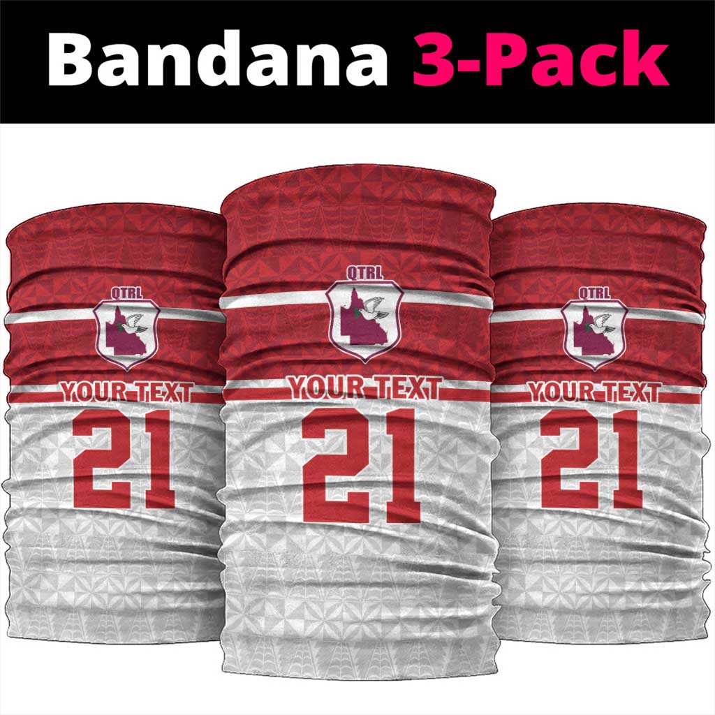 Queensland Tonga Custom Neck Gaiter QLD with Tongan Ngatu Pattern - Polynesian Pride