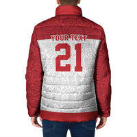 Queensland Tonga Custom Padded Jacket QLD with Tongan Ngatu Pattern - Polynesian Pride