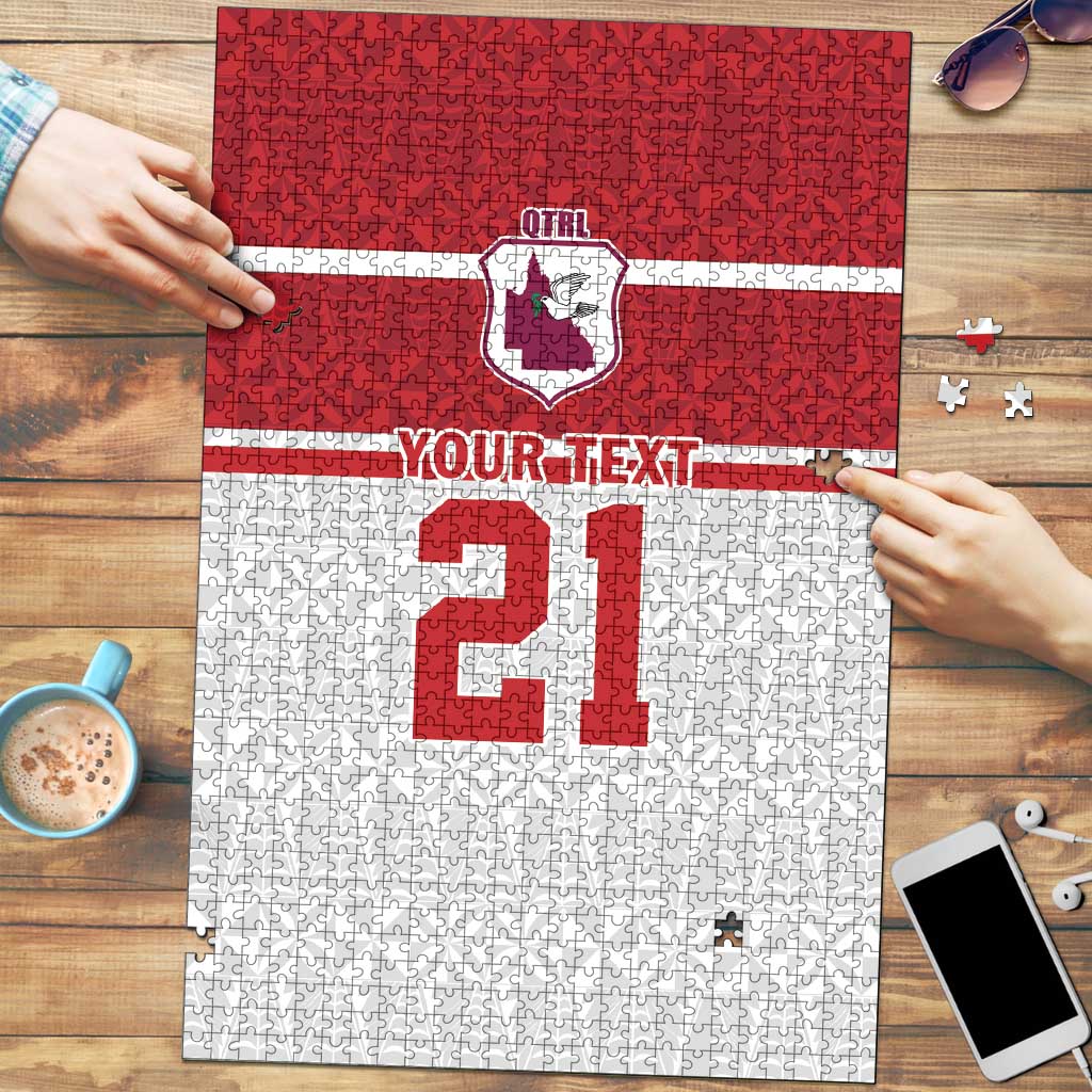 Queensland Tonga Custom Puzzle QLD with Tongan Ngatu Pattern - Polynesian Pride
