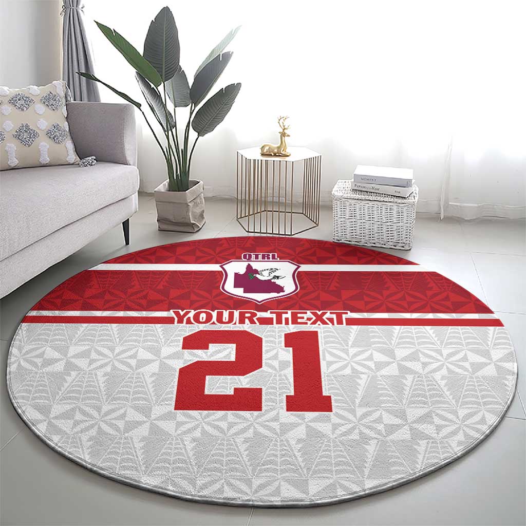 Queensland Tonga Custom Round Carpet QLD with Tongan Ngatu Pattern