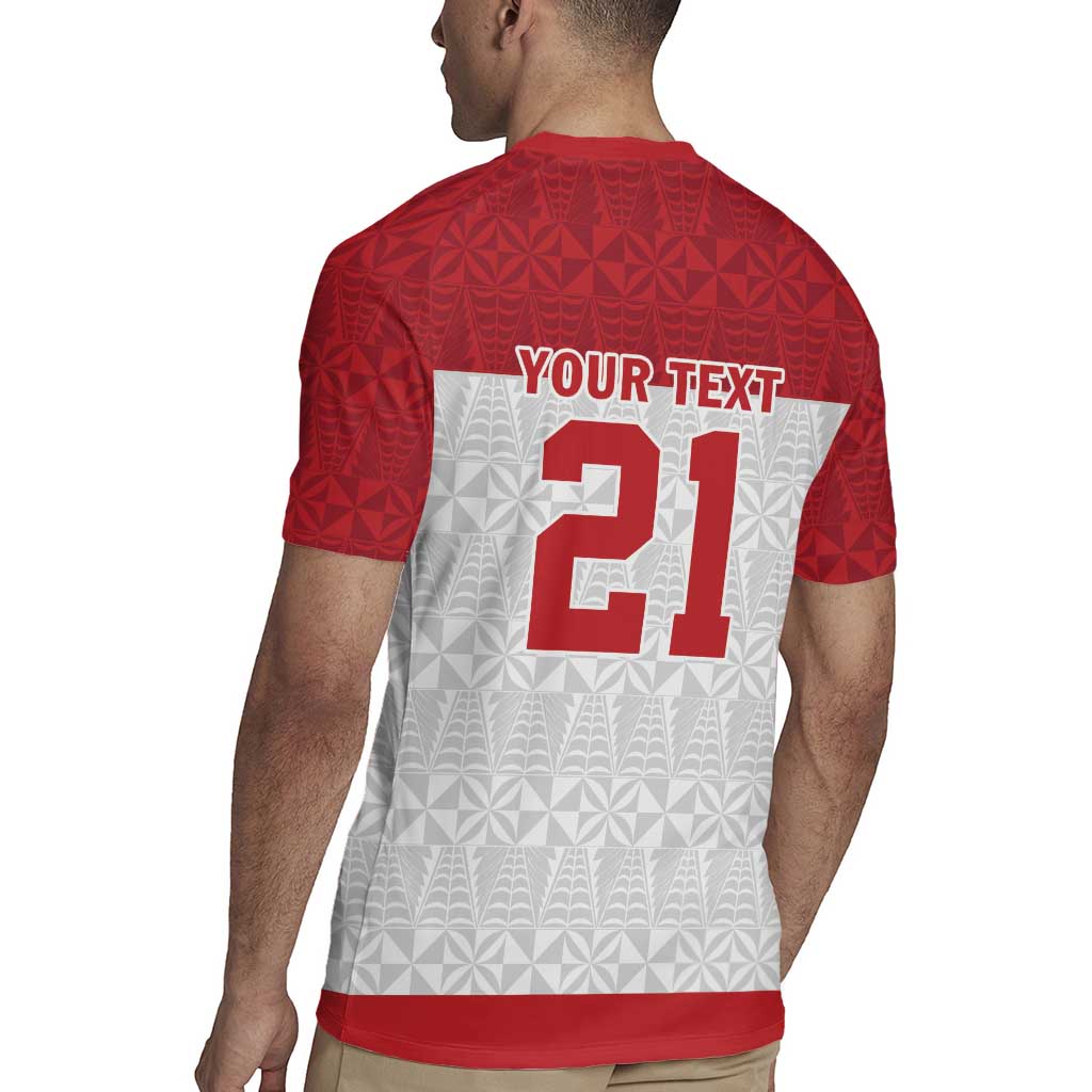 Queensland Tonga Custom Rugby Jersey QLD with Tongan Ngatu Pattern