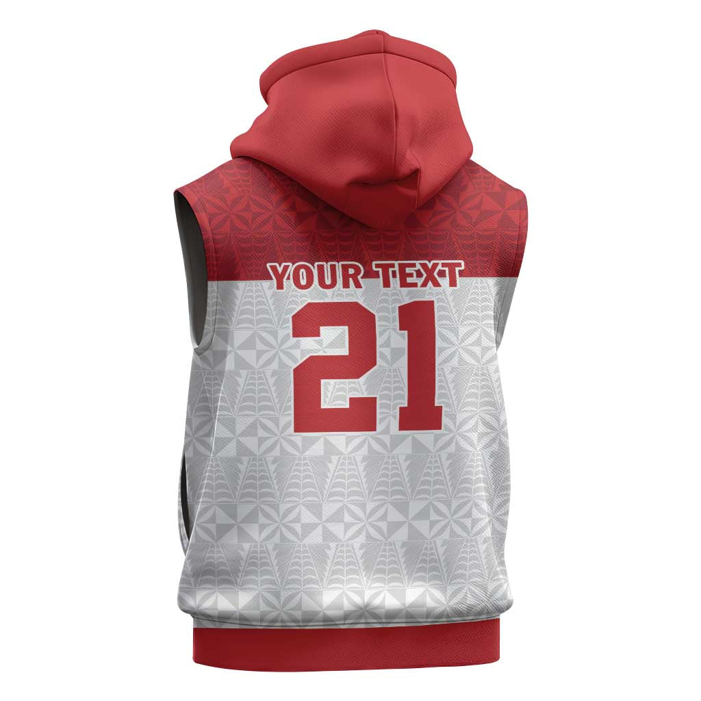Queensland Tonga Custom Sleeveless Hoodie QLD with Tongan Ngatu Pattern - Polynesian Pride