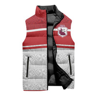 Queensland Tonga Custom Sleeveless Puffer Jacket QLD with Tongan Ngatu Pattern - Polynesian Pride