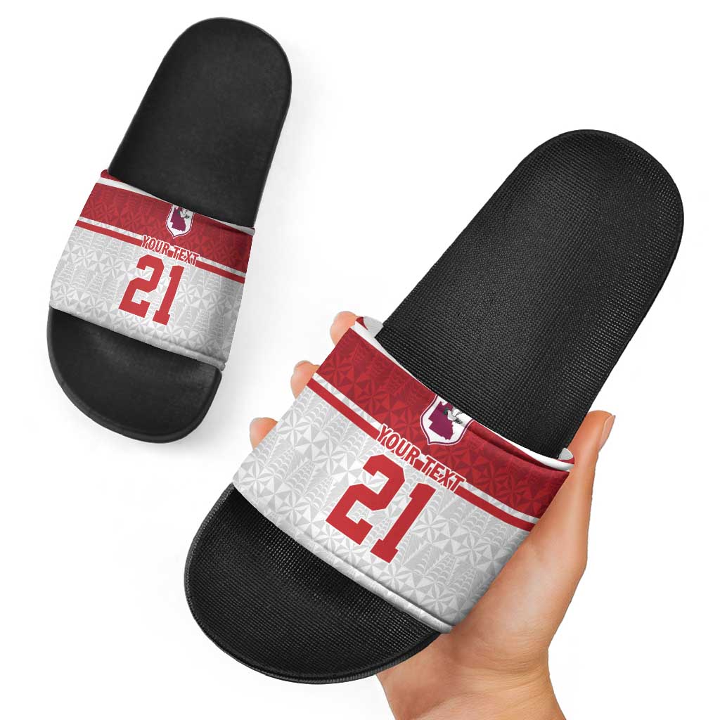 Queensland Tonga Custom Slide Sandals QLD with Tongan Ngatu Pattern LT9 - Polynesian Pride