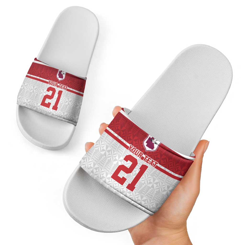 Queensland Tonga Custom Slide Sandals QLD with Tongan Ngatu Pattern LT9 - Polynesian Pride