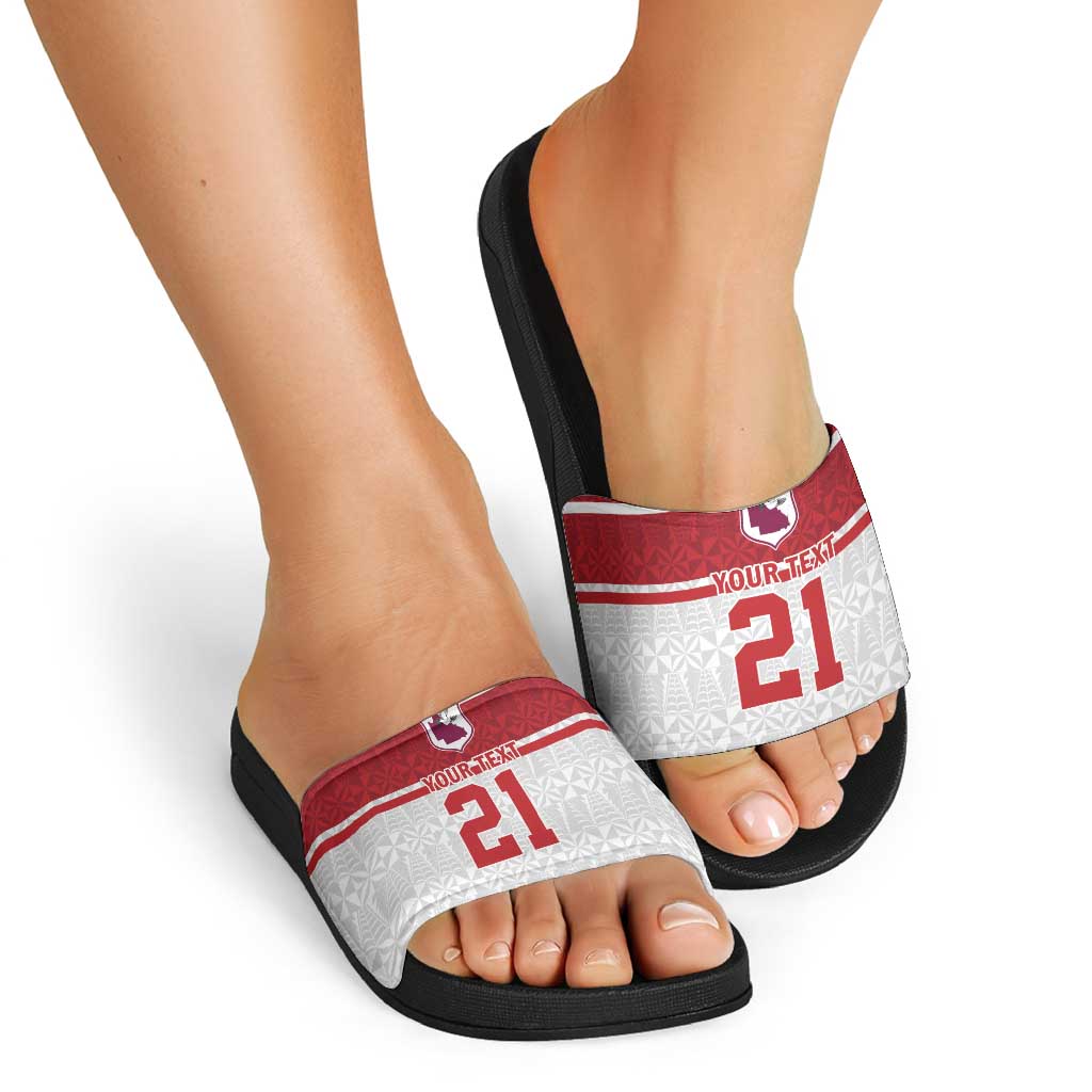 Queensland Tonga Custom Slide Sandals QLD with Tongan Ngatu Pattern LT9 - Polynesian Pride
